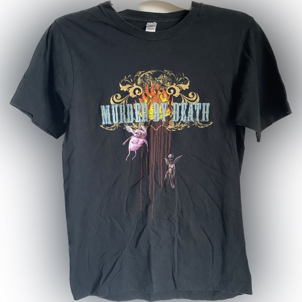 Vintage Y2K Murder by Death slim fit band tee demons design Size Small Hot Topic